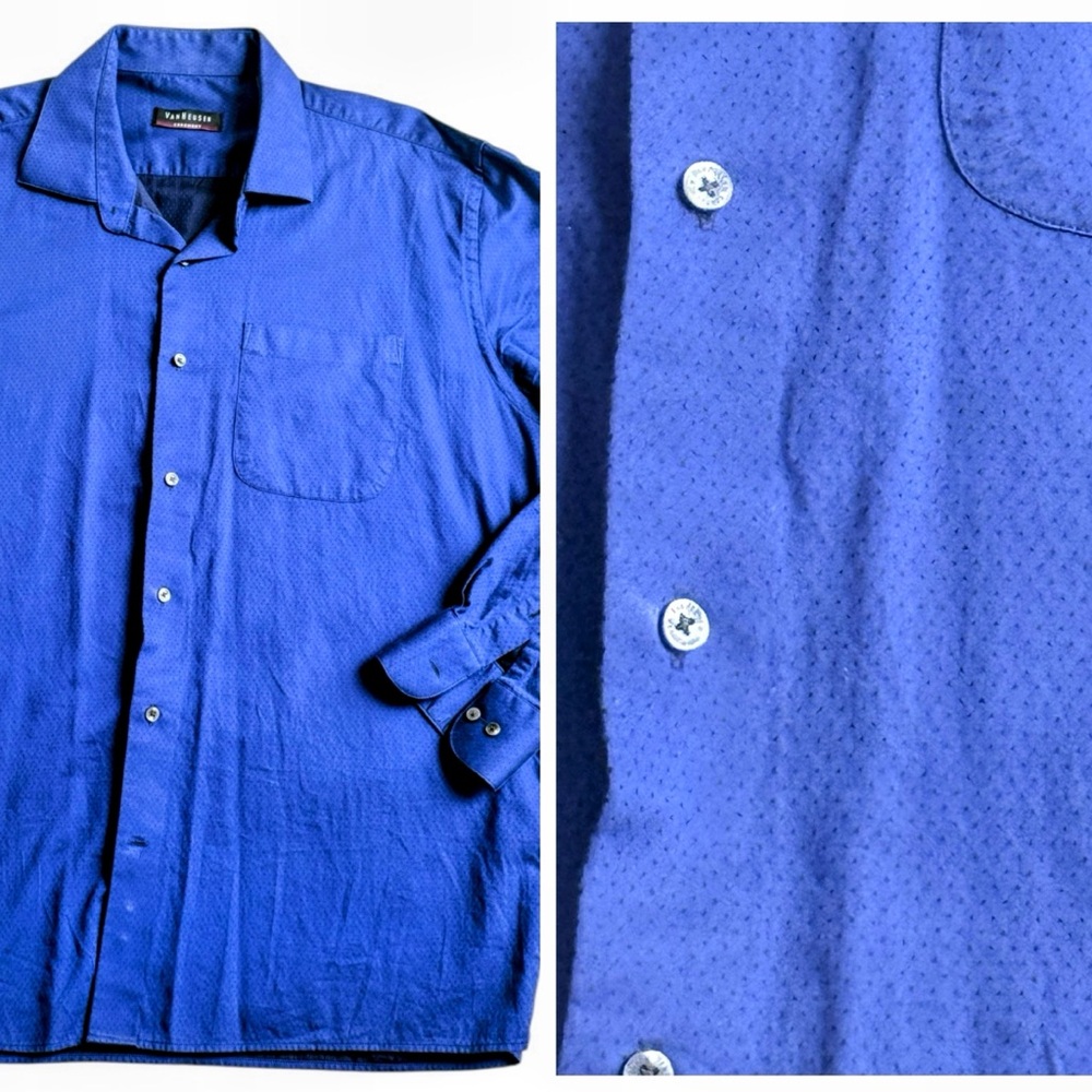 Van Heusen - Ceremony - Blue Casual Button Down Shirt - NEW